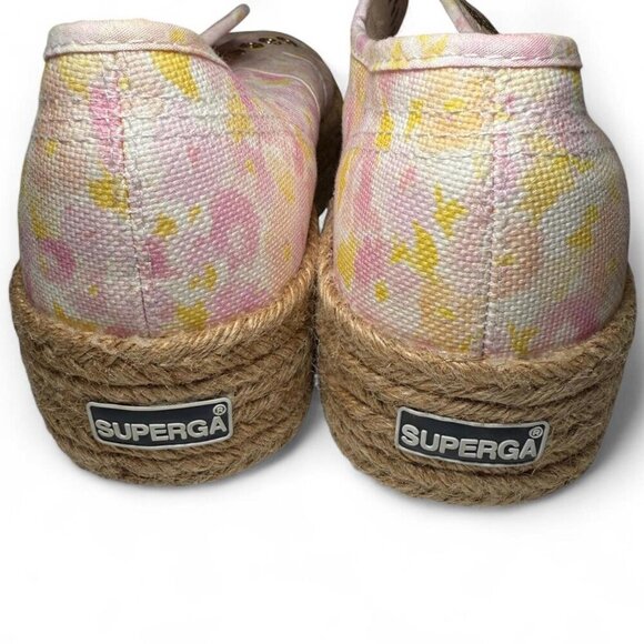 LoveShackFancy Superga Platform Espadrille Sneakers in Perky Peach Size 40 US 9 - Picture 7 of 8
